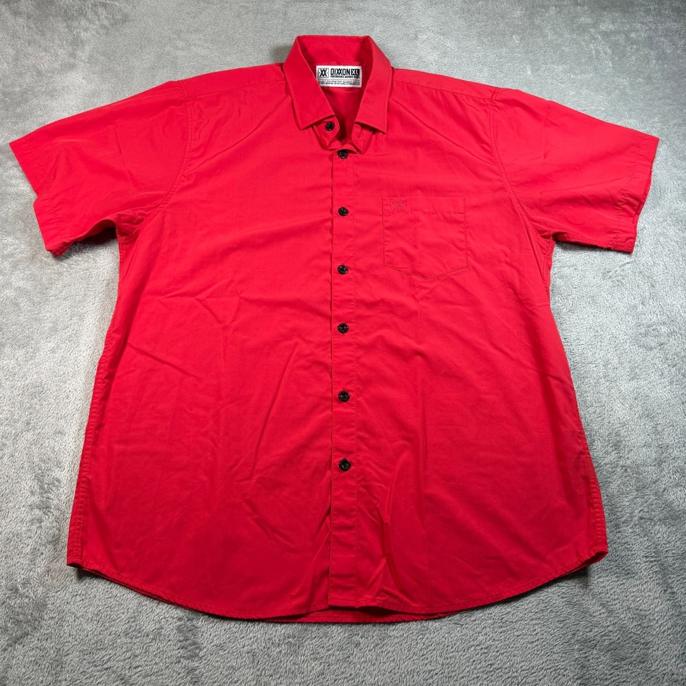 Dixxon Performance Bamboo Series Shirt Mens XL Red Short Sleeve Button Up